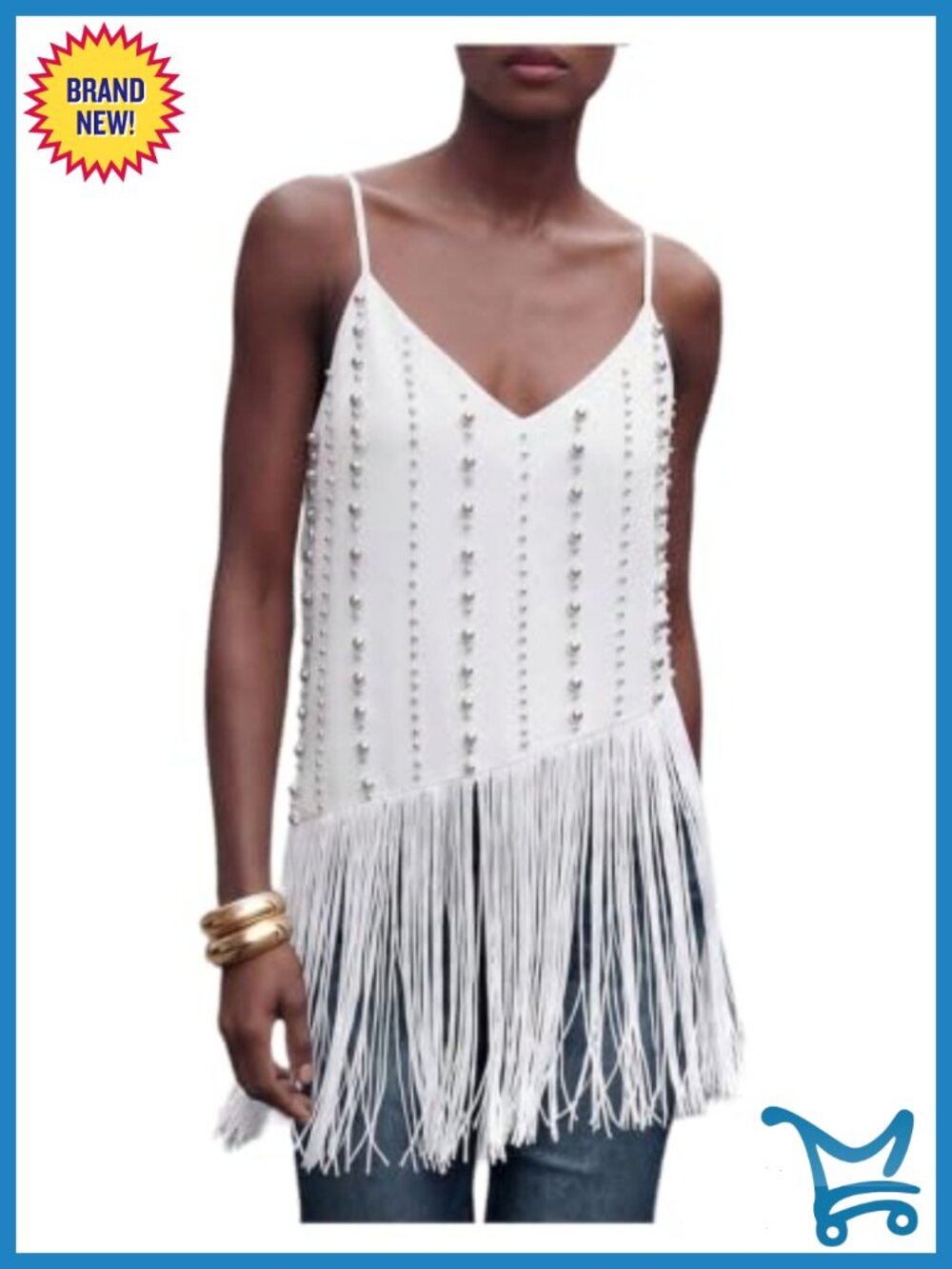 Fringe Tassel Asymmetrical Going Out Top Y2K Rave Party Cami